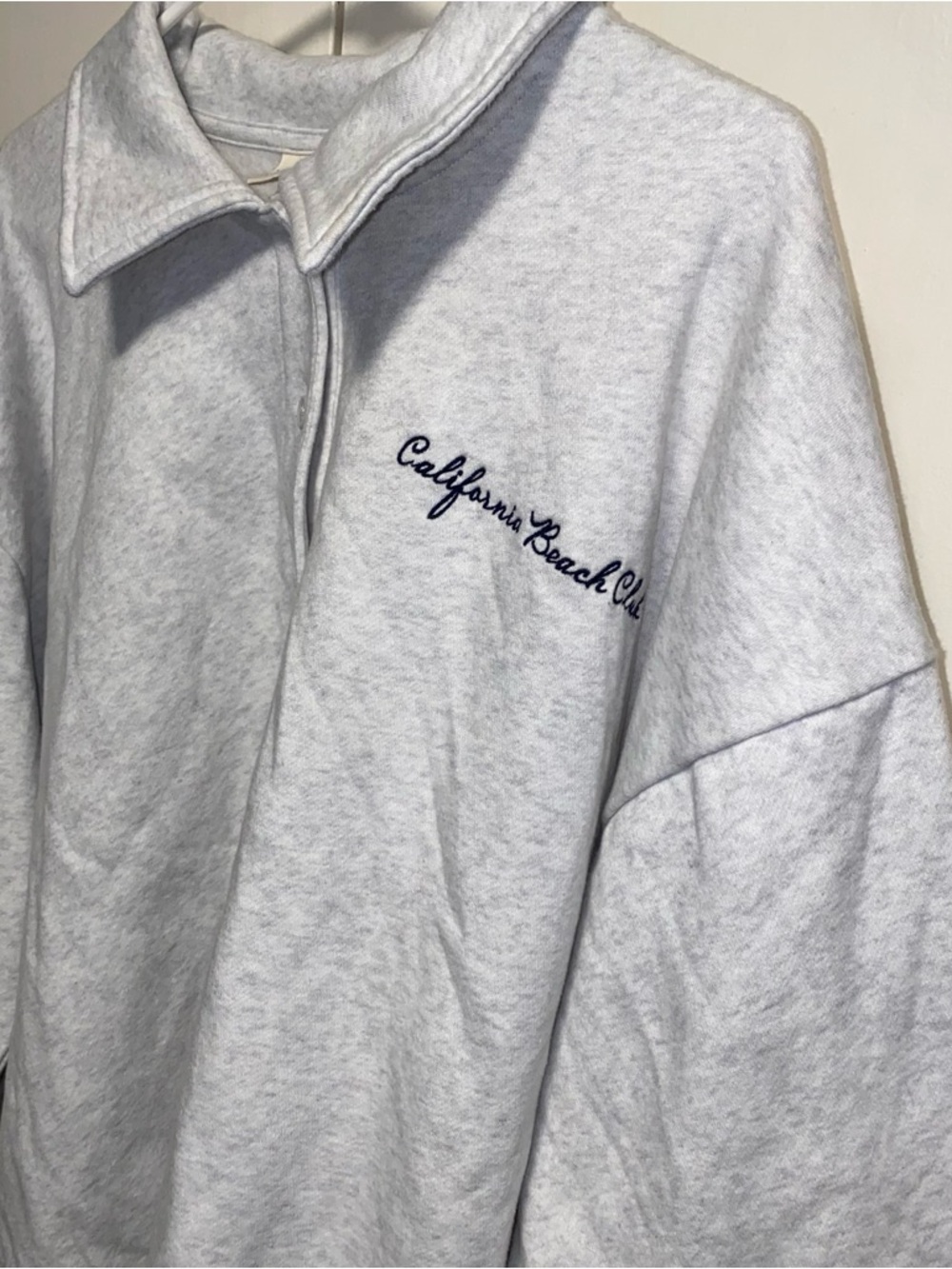 Universal Thread XXL Light Gray Leisure Studio Long Sleeve Fleece Polo Shirt - Picture 13 of 14